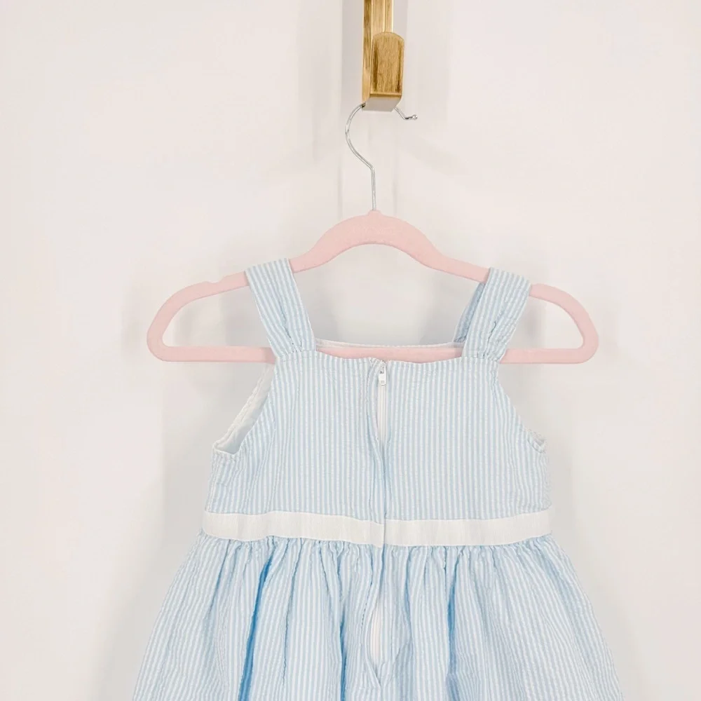 Gymboree Light Blue Striped Dress with Bow